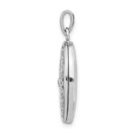 Sterling Silver Rhodium-plated Diamond Accent Filigree Oval 22mm Locket - Image 2
