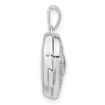 Sterling Silver Rhodium-plated Double Hearts 15mm Heart Locket - Image 2
