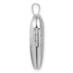 Sterling Silver Rhodium-plated Polished Hearts Border 20mm Heart Locket - Image 2