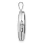 Sterling Silver Rhodium-plated D/C First Communion 19x15mm Oval Locket - Image 2