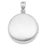Sterling Silver Rhodium-plated Polished Compass Rose 20mm Round Locket - Image 4