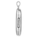 Sterling Silver RH-plated Satin St. Christopher 30x19mm Rectangle Locket - Image 2