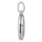 Sterling Silver Rhodium-plated Scroll 18mm Oval Swing Locket - Image 2