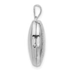 SS Rhod-plated Polished Diamond 18mm Always My Mom Heart Locket - Image 2