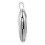 Sterling Silver Rhodium-plated Epoxy 20mm Floral Mom Heart Locket - Image 2