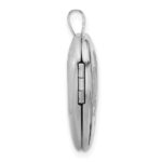 Sterling Silver RH-plate Polished/Satin Epoxy 20mm Butterfly Heart Locket - Image 2