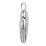 Sterling Silver Rhodium-plated MY ANGEL Angel Wings 20mm Heart Locket - Image 2