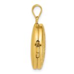 Sterling Silver Gold-plated Polished Front/Brushed Back Celtic Trinity 20mm Round Locket - Image 2