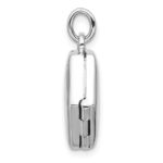 Sterling Silver Rhodium-plated Polished CZ Star 16mm Hexagon Locket - Image 2