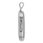 Sterling Silver Rh-plated Satin/Polished Epoxy Flag 30x19mm Locket - Image 2
