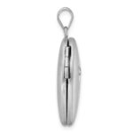 Sterling Silver Rhodium-plated Brushed And Polished 1/20 carat Diamond 24mm Heart Locket - Image 2