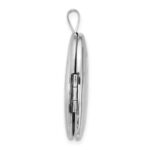 Sterling Silver Rhodium-plated Polished Front/Brushed Back ALWAYS ON MY MIND FOREVER IN MY HEART 20mm Oval Locket - Image 2