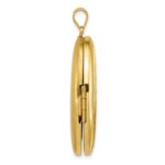 Sterling Silver Gold-plated Polished Front/Brushed Back Fleur De Lis 28mm Oval Locket - Image 2