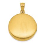 Sterling Silver Gold-plated Polished Front/Brushed Back 1/20 carat Diamond with Celtic Knot Border 20mm Round Locket - Image 3