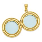 Sterling Silver Gold-plated Polished Front/Brushed Back Paw Print 20mm Round Locket - Image 4