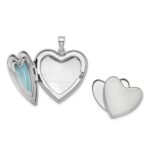 Sterling Silver Rhodium-plated 24mm D/C Cross Ash Holder Heart Locket - Image 4