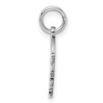 Sterl Silver Rh-plt Engraveable Girl Polished Front/Satin Back Disc Charm - Image 2