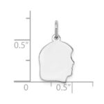 Sterling Silver Rh-plt Engraveable Girl Disc Charm Polish on Front/Back - Image 3