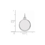 Sterling Silver Rhod-plated Eng. Rnd Polish Front/Satin Back Disc Charm - Image 3