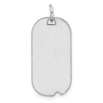 SS Rh-plt Engraveable Dog Tag Polished Front/Satin Back Disc Charm - Image 4