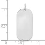 Sterling Silver Rh-plt Engraveable Dog Tag Polished Front/Back Disc Charm - Image 3