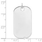Sterling Silver Rhodium-plated Engraveable Dog Tag Disc Charm - Image 3