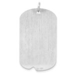 Sterling Silver Rh-plt Engraveable Dog Tag Polished Front/Back Disc Charm - Image 4