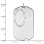 Sterling Silver Rh-plt Engraveable Dog Tag Polished Front/Back Disc Charm - Image 3