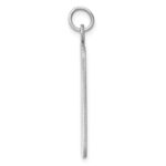 SS Rh-plt Engraveable Rectangle Polished Front/Satin Back Disc Charm - Image 2