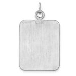 SS Rh-plt Engraveable Rectangle Polished Front/Satin Back Disc Charm - Image 4