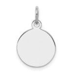 Sterling Silver Rh-plt Engraveable Round Polished Front/Back Disc Charm