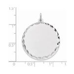 Sterling Silver Rhod-plated Eng. Rnd Polish Front/Satin Back Disc Charm - Image 2