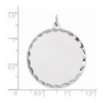 Sterling Silver Rhod-plated ENG. Round Polished Front/Back Disc Charm - Image 4