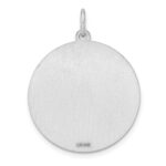 Sterling Silver Rhod-plated Eng. Rnd Polish Front/Satin Back Disc Charm - Image 2