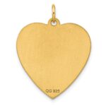 Sterling Silver GP Engraveable Heart Polished Disc Charm - Image 2