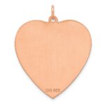 Sterling Silver RG Plated Engraveable Heart Polished Front/Satin Back Disc - Image 3