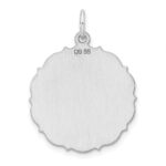 Sterling Silver Rh-plt Engraveable Polished Front/Satin Back Disc Charm - Image 3