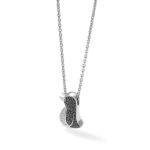 Sterling Silver Rhodium-plated Blue Created Opal Flip Flop Pendant Slide - Image 5