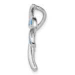 Sterling Silver Rhodium-plated Created Blue Opal Palm Tree Slide - Image 2