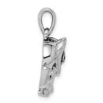 Sterling Silver Rhodium Polished Rhodolite Garnet Elephant Pendant - Image 2
