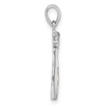 Sterling Silver Rhodium-plated Enameled CZ Giraffe Pendant - Image 2