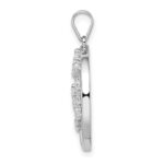 Sterling Silver Rhodium-plated Created White Sapphire Tree of Life Pendant - Image 2