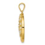 Sterling Silver Gold-tone Created White Sapphire Tree of Life Pendant - Image 2