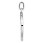 Sterling Silver Rhodium-plated Polished Bird and Flowers Pendant - Image 2