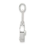 Sterling Silver E-coated CZ and Mother of Pearl Pendant - Image 2