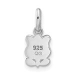 Sterling Silver RH-plated Pink & Green Enamel Tulip Children's Pendant - Image 3
