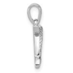 Sterling Silver Rhodium-plated Polished CZ Dolphin Pendant - Image 2
