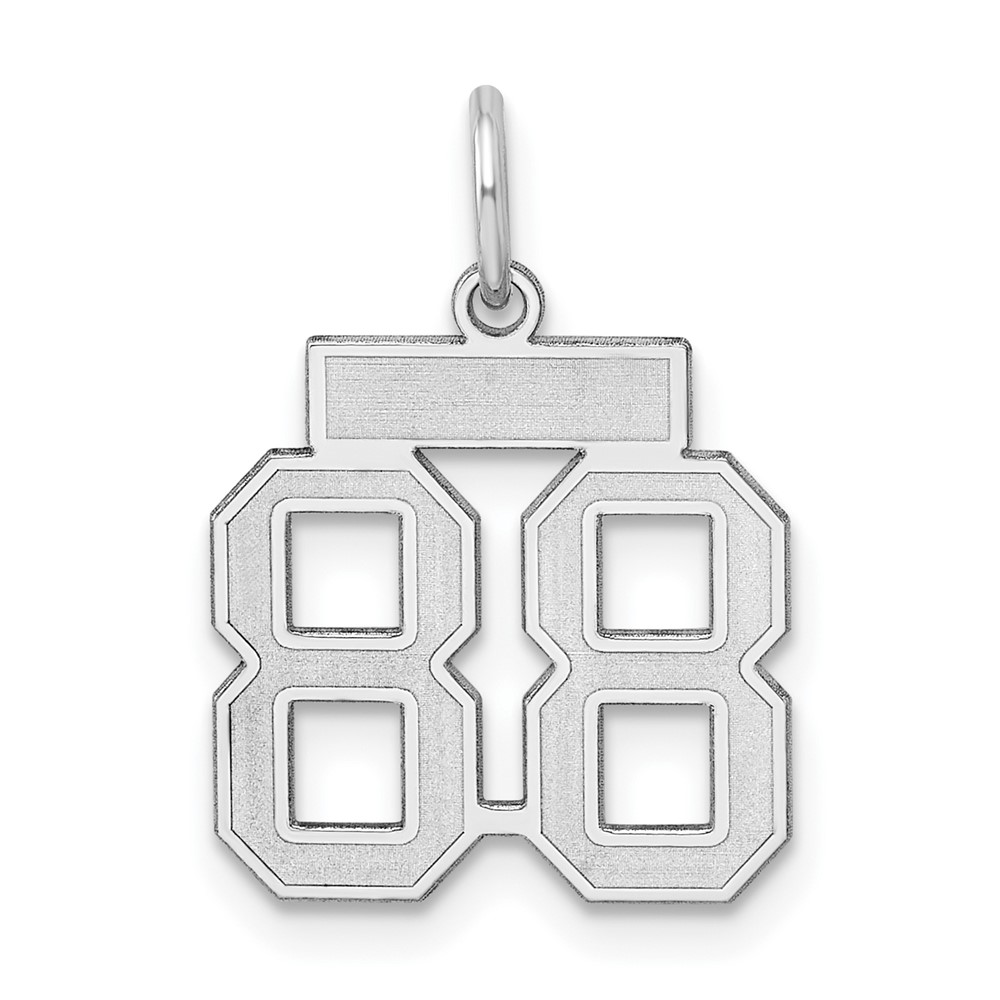 QPS88.jpg Sterling Silver/Rhodium-plated Satin Number 88 Charm - Image 1