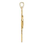 14k Polished Cross with Miraculous Medal Center Pendant - Image 2