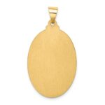 14k Polished and Satin Hollow Saint Christopher Medal Oval Pendant - Image 4